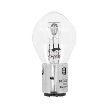 AMPOULE/LAMPE STANDARD 6V 35/35W CULOT BA20d BULB S2 BLANC (PROJECTEUR) (VENDU A L'UNITE) -FLOSSER-