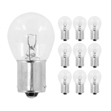 LIGHT BULB 12V 15W STANDART P21W FOOT BA15S CLEAR (TURN LIGHT) (SOLD PER 10) -FLOSSER- 4018354000719