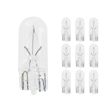 AMPOULE/LAMPE STANDARD 12V 2W CULOT W2,1x9,5d NORME W2W T10 WEDGE BLANC (CLIGNOTANT) (BOITE DE 10) -FLOSSER- 4018354003796