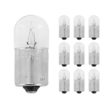 LIGHT BULB 24V 10W STANDART R10W FOOT BA15S - CLEAR (PARKING LIGHT) (SOLD  PER 10) -FLOSSER- - P2R