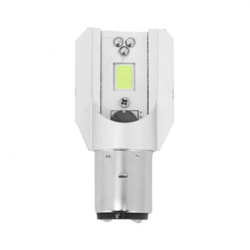 AMPOULE/LAMPE A LED 12V 10W CULOT BA20d 2400 LUMENS 3000-8500K ECLAIRAGE BLANC SMD AVEC RADIATEUR (CODE/PHARE) (VENDU A L'UNITE) ** -REPLAY-