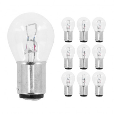 AMPOULE/LAMPE STANDARD 12V 21W CULOT BA15d NORME 1142 GRAISSEUR BLANC (BOITE DE 10) -FLOSSER- 4018354001525