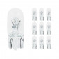 LIGHT BULB 12V 5W STANDART W5W FOOT W2,1x9,5D WEDGE CLEAR (TURN LIGHT) (SOLD PER 10) -FLOSSER-