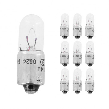 LIGHT BULB 6V 4W STANDART T4W FOOT BA9S - CLEAR (PARKING LIGHT) (SOLD PER 10) -FLOSSER-