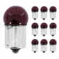 AMPOULE/LAMPE STANDARD 12V 10W CULOT BA15s BULB G18,5 GRAISSEUR ROUGE (FEU DE POSITION) (BOITE DE 10) -P2R- 3700948066140