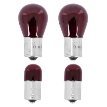 AMPOULE/LAMPE STANDARD 12V 21W NORME P21W CULOT BA15s + 12V 10W NORME R10W CULOT BA15s ROUGE (GLIGNOTANTS) (2+2) -REPLAY- 8002565039640
