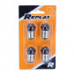 LIGHT BULB 12V 18/5W STANDART P18/5W FOOT BAY15D RED (TAIL+BRAKE LIGHT) (x4) -REPLAY