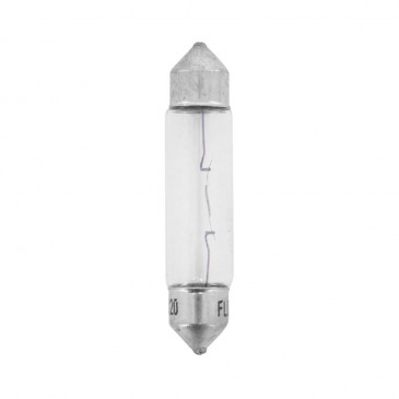 AMPOULE/LAMPE STANDARD 6V 10W CULOT SV8,5 (11x40) NORME C10W NAVETTE BLANC (FEU DE POSITION) (VENDU A L'UNITE) -SELECTION P2R-