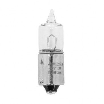 AMPOULE/LAMPE HALOGENE MINIATURE H10W 12V 10W CULOT BA9s TEMOIN BLANC (CLIGNOTANT) (VENDU A L'UNITE) -FLOSSER- 4018354002010