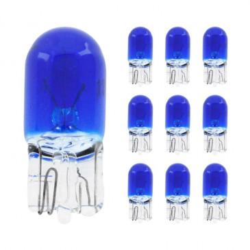 LIGHT BULB 12V 3W STANDART W3W FOOT W2,1x9,5D WEDGE BLUE (DASHBOARD LIGHT) (SOLD PER 10) -SELECTION P2R