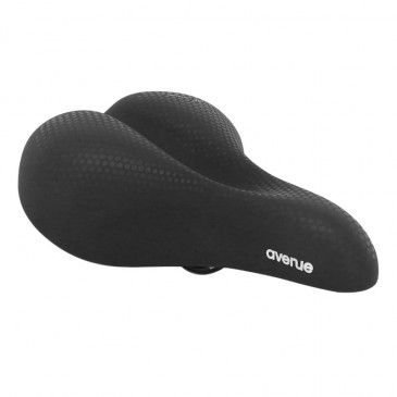 SELLE ROYAL AVENUE GEL AVEC CANAL ANATOMIQUE ET ELASTOMERE TREKKING NOIR 258x183 mm 664 g