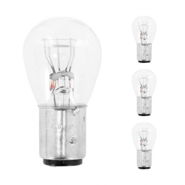 LIGHT BULB 12V 18/5W STANDART P18/5W FOOT BAY15D CLEAR (TAIL+BRAKE LIGHT) (x4) -SELECTION P2R-