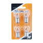 LIGHT BULB 12V 18/5W STANDART P18/5W FOOT BAY15D CLEAR (TAIL+BRAKE LIGHT) (x4) -SELECTION P2R-