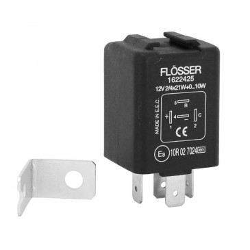 FLASHER UNIT - UNIVERSAL 12V/21W 4 TERMINALS FOR LEDS or BULBS -FLOSSER ORIGINAL-