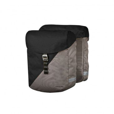 SACOCHE ARRIERE VELO DOUBLE RACKTIME VIDA 24L NOIR ET PIERRE (43x14x36cm) - COMPATIBLE SYSTEME RACKTIME SNAPIT 4048174829030