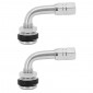 TYRE VALVE - ELBOW VALVE- ALUMINIUM SILVER WITH CAPS (PAIR) 3700948040508