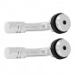 TYRE VALVE - ELBOW VALVE- ALUMINIUM SILVER WITH CAPS (PAIR) 3700948040508