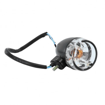 TURN SIGNAL FOR MOTORBIKE- AVOC AKITA - ABS BODY - TRANSPARENT/BLACK (EEC APPROVED) (PAIRE)