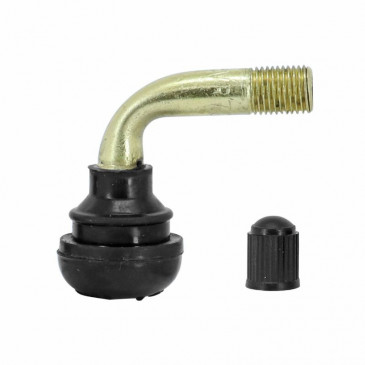 VALVE DE PNEU TUBELESS COUDEE (HAUTEUR 25mm - LONGUEUR 30mm) (VENDU A L'UNITE) -P2R- 