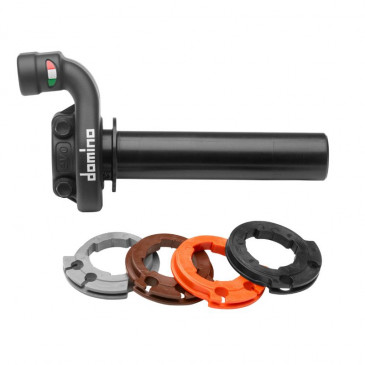 POIGNEE DE GAZ MOTO OFF ROAD DOMINO KRK EVO 4T ALU NOIR (DOUBLE CABLES) 8033900036246