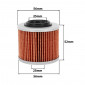 OIL FILTER FOR MOTORBIKE HIFLOFILTRO FOR BMW 650 F 2002>, G650 X CHALLENGE 2006>/APRILIA 600 PEGASO, 650 PEGASO (56x53mm) (HF151) 824225110241
