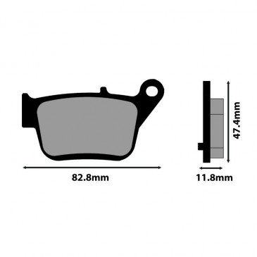 PLAQUETTE DE FREIN POLINI POUR SYM 400-600 MAXSYM (L 82.8mm - H 47.4mm - P 11.8mm) (174.0188) (ORIGINAL) 8054705115141