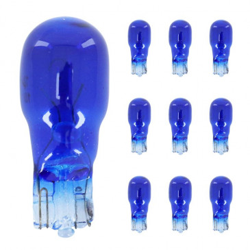 LIGHT BULB 12V 10W STANDART W10W FOOT W2,1x9,5D WEDGE BLUE (DASHBOARD LIGHT) (SOLD PER 10) -SELECTION P2R-