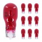 AMPOULE/LAMPE STANDARD 12V 10W CULOT W2,1x9,5d BULB T13 WEDGE ROUGE (COMPTEUR) (BOITE DE 10) -P2R- 3700948066164