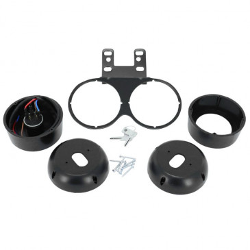 SUPPORT COMPTEUR CYCLO ADAPTABLE NOIR AVEC CONTACTEUR (DIAM 60mm) -SELECTION P2R- 3701213428892