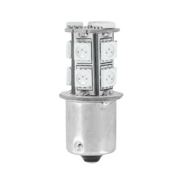 AMPOULE/LAMPE A LED 12V 3,3W CULOT BA15s 8000>10000K ECLAIRAGE ORANGE BRILLANT 13SMD (CLIGNOTANT) (VENDU A L'UNITE) -P2R-