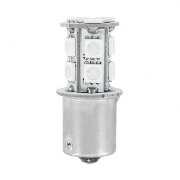 AMPOULE/LAMPE A LED 12V 3,3W CULOT BA15s 8000>10000K ECLAIRAGE ROUGE BRILLANT 13SMD (CLIGNOTANT) (VENDU A L'UNITE) -P2R-