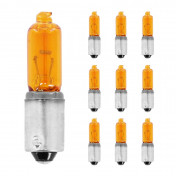 AMPOULE/LAMPE HALOGENE MINIATURE H21W 12V 21W CULOT BAX9s NORME E13-2D3 MINI LONG ERGOTS DECALES ORANGE (CLIGNOTANT) (VENDU PAR 10) -VICMA- 8430525047655
