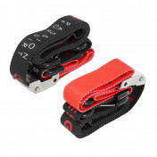 CARRYING STRAP FOR MOTORCYCLE - UPDESIGN WITH SNAPHOOKS - BLACK/RED 38mm x 2,1M (TRACTION RESISTANCE 550KG) (SOLD PER UNIT)