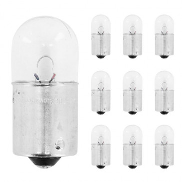 LIGHT BULB 12V 10W STANDART R10W FOOT BA15S - CLEAR (TAIL+BRAKE LIGHT+TURN LIGHTS) (SOLD PER 10) -OSRAM-