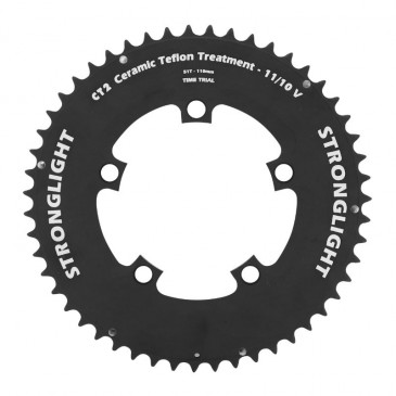PLATEAU ROUTE 4BRA D.110 POUR SHIMANO DURA-ACE 9000 STRONGLIGHT 51DTS EXTERIEUR COMPATIBLE ULTEGRA 6800/105 5800 TIME TRIAL CLM NOIR CT2 11V. 3700223707096