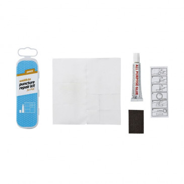 KIT REPARATION CHAMBRE A AIR WELDTITE PATCH PVC - BOITE (8 BANDES PVC PRE-COUPEES + COLLE 5g + PAPIER PONCE) AVEC NOTICE 5013863010098