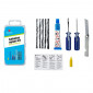 REPAIR KIT - FOR BICYCLE TUBELESS TYRE - MTB WELDTITE "FROM OUTSIDE" REPAIR WITH STRING PLUGS - IN BOX (GLUE 5g + MARKER + 5 STRANDS + SCRAPPER + NEEDLE + CUTTER)