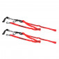 SANGLE MOTO RTECH A BOUCLE AUTOMATIQUE AVEC MOUSQUETON ROUGE 38mm x 2,1M (RESISTANCE 550KG) (VENDU PAR PAIRE) 8057094126286