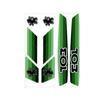 STICKERS SET FOR MOPED PEUGEOT 103 GREEN (SET OF 8 PIECES) -SELECTION P2R-