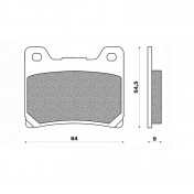 PLAQUETTE DE FREIN NEWFREN POUR YAMAHA 850 TDM 1991>2001, 900 XJS DIVERSION 1995>2003, 1100 BULLDOG 2002>2006, 1200 V-MAX 1991>2003 (L 64mm - H 54.5mm - P 9mm) (FD0068TS) (TOURING METAL FRITTE)