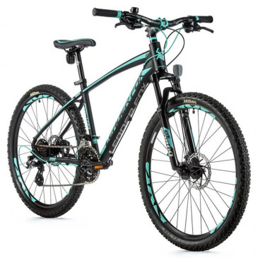 VELO MUSCULAIRE VTT 26 LEADER FOX FACTOR 2022 NOIR MAT/VERT CLAIR 7 V CADRE ALU 18 POUCES (TAILLE ADULTE 170 à 178 cm)