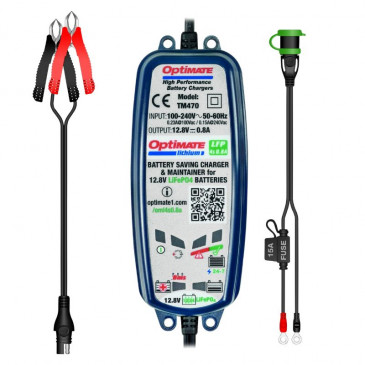 CHARGEUR DE BATTERIE OPTIMATE LITHIUM TM470 12V (CHARGE, TEST ET ENTRETIEN EN AUTOMATIQUE DE LA BATTERIE) 5425006145701