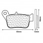 PLAQUETTE DE FREIN CL BRAKES POUR SYM 400-600 MAXSYM 2011>, 500 MAXSYM 2020> AR (1 JEU DE 2 PLAQUETTES) (3111 MSC) 0841754015472
