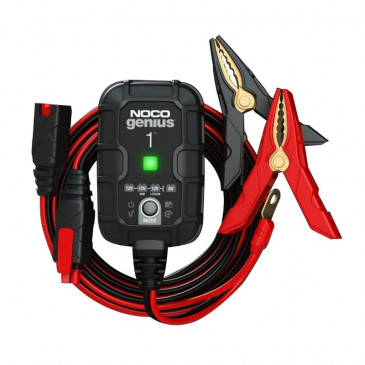 BATTERY CHARGER - NOCO GENIUS 1 6V/12V 1A CAPACITY 30 Ah (FOR TRADITIONNAL BATTERIES, MAINTENANCE FREE, AGM, LITHIUM)
