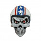 AUTOCOLLANT/STICKER LETHAL THREAT 3D SKULL HELMET BLANC