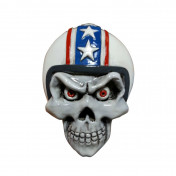 STICKER LETHAL THREAT 3D SKULL HELMET WHITE 7577858868160