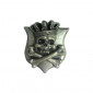 AUTOCOLLANT/STICKER LETHAL THREAT 3D SKULL ARGENT KING