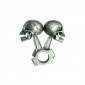 AUTOCOLLANT/STICKER LETHAL THREAT 3D SKULL PISTON ARGENT 7577858867480