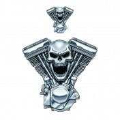 STICKER LETHAL THREAT MINI SKULL ENGINE V-TWIN (60x80mm) 7577850002740