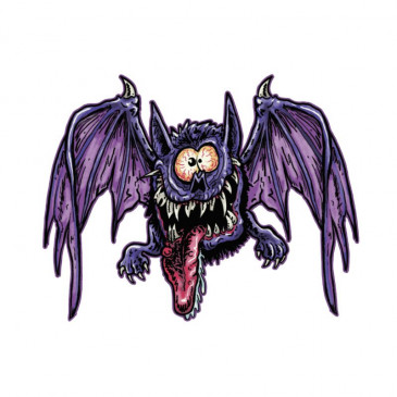 AUTOCOLLANT/STICKER LETHAL THREAT MINI TETE DE MORT CHAUVE SOURIS (60x80mm) 7577850022230